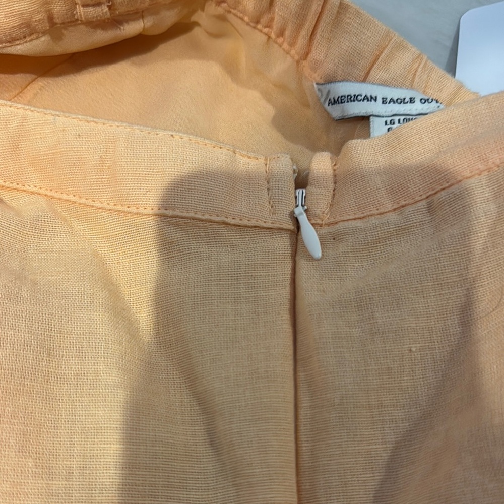 American Eagle Gold Strapless Buttoned Midi lined Sundress with side zipper. - Picture 11 of 12